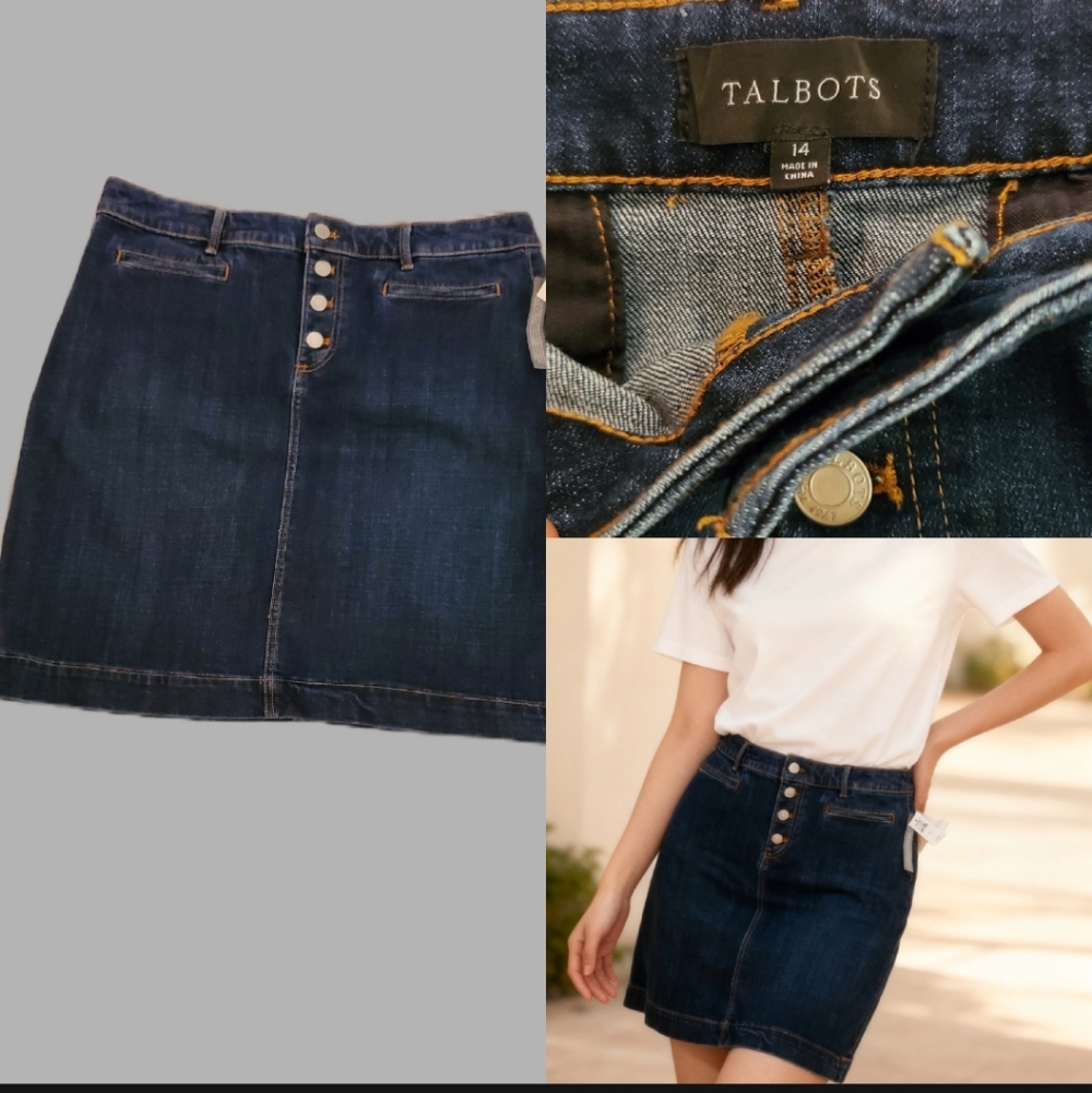 Talbots Dark Blue Denim Skirt - Picture 7 of 7